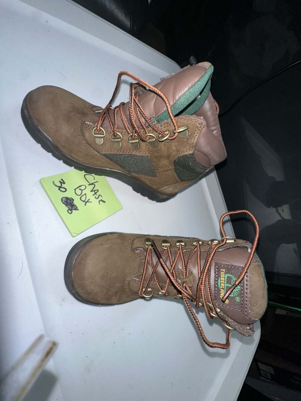 Timberland 6-Inch Field Boot Medium Brown Olive Boys Size 2
